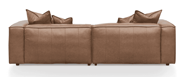 LUCY 4 Seater Sofa with Cushion and Pillow - Caramel Brown - Image 7